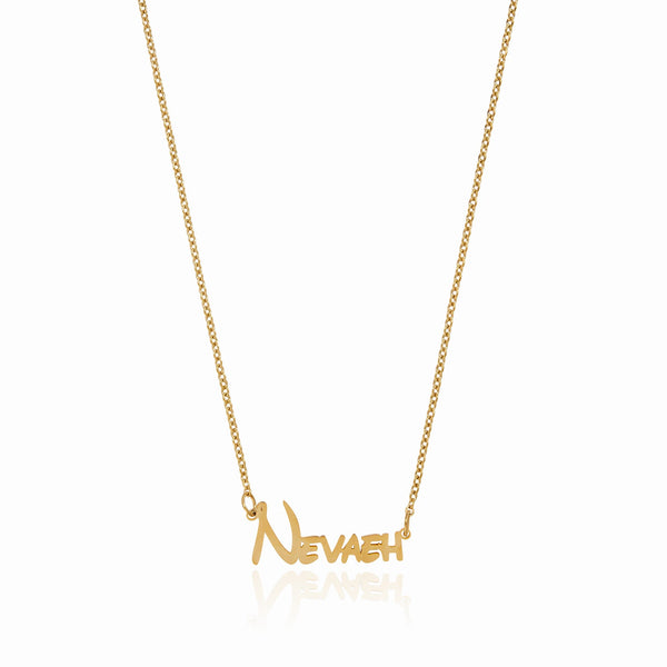 Customised Name Pendant Chain - Gold (Font 2)
