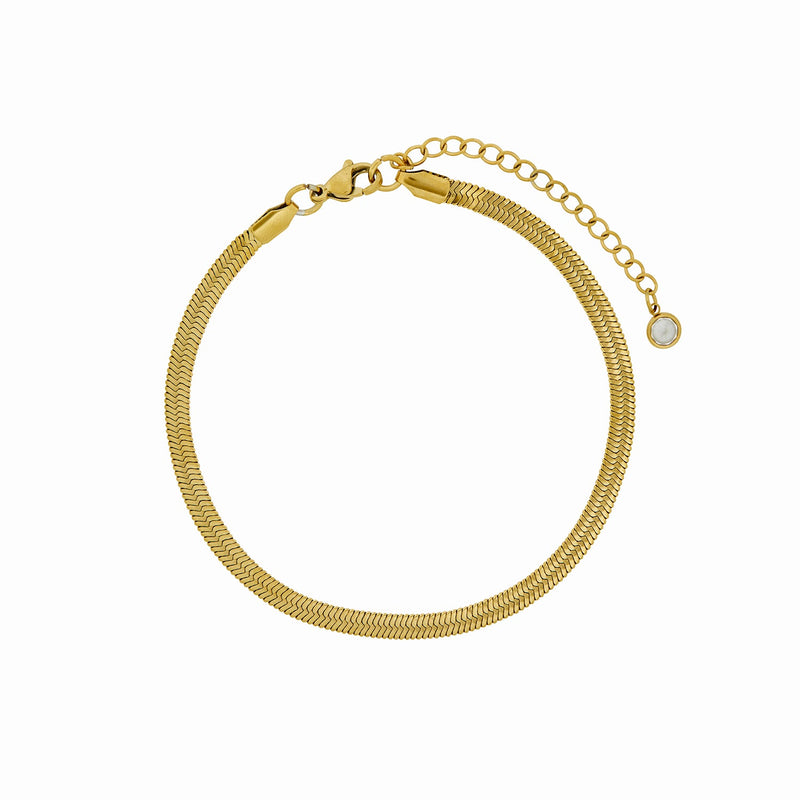 Snake Chain Anklet - Gold