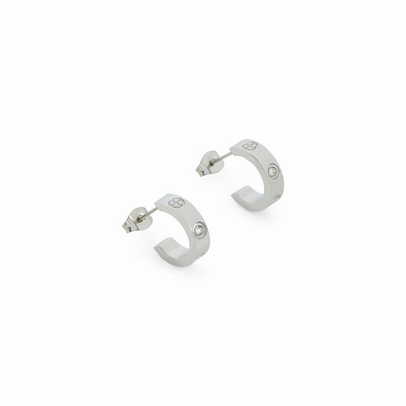 Stone Earrings - Silver
