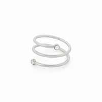 Spiral Stone Ring - Silver