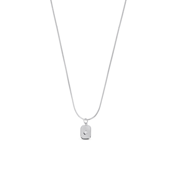 Nautical Stone Pendant Necklace - Silver