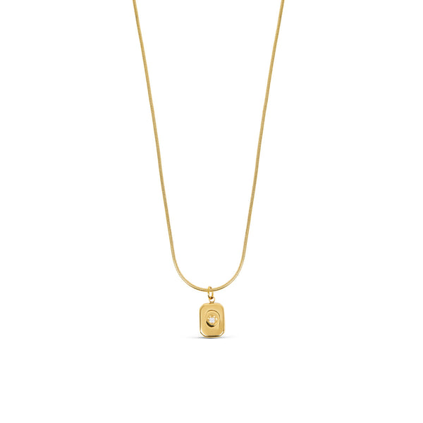 Nautical Stone Pendant Necklace - Gold