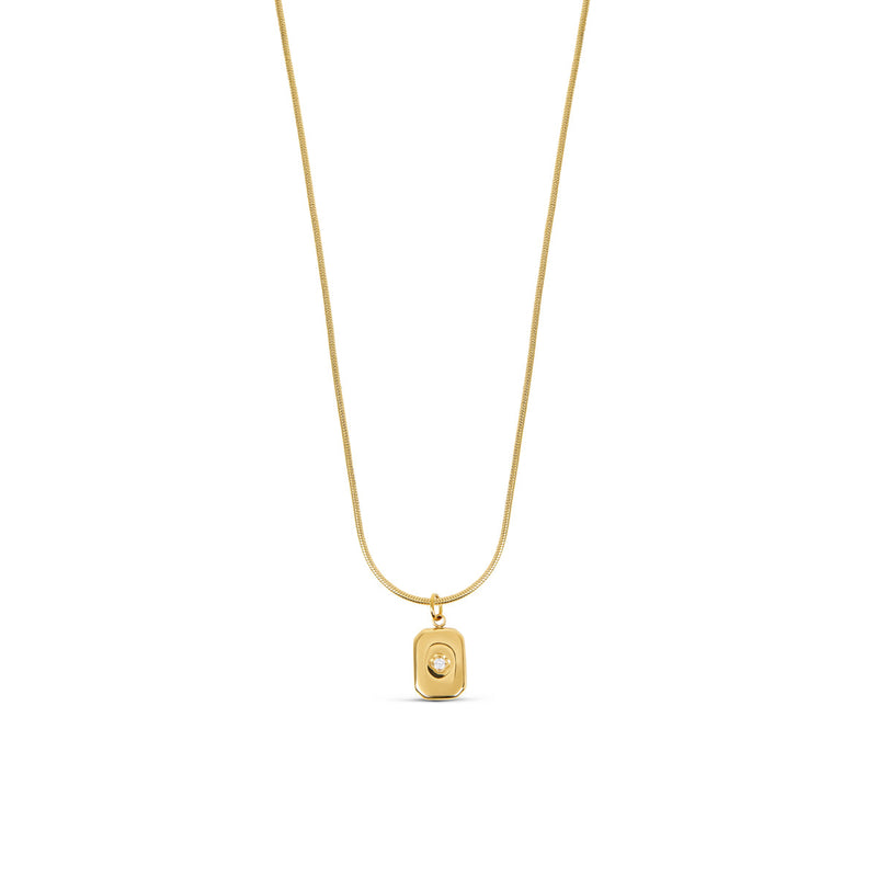 Nautical Stone Pendant Necklace - Gold