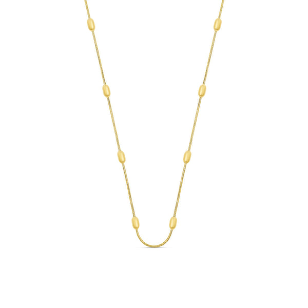 Ball Pendant Rounded Snake Chain - Gold