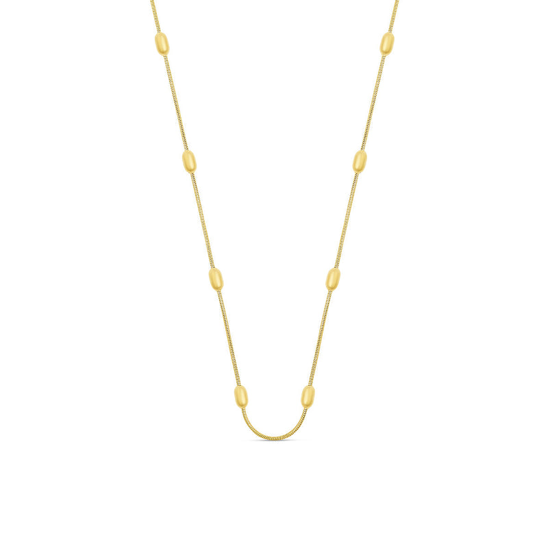 Ball Pendant Rounded Snake Chain - Gold