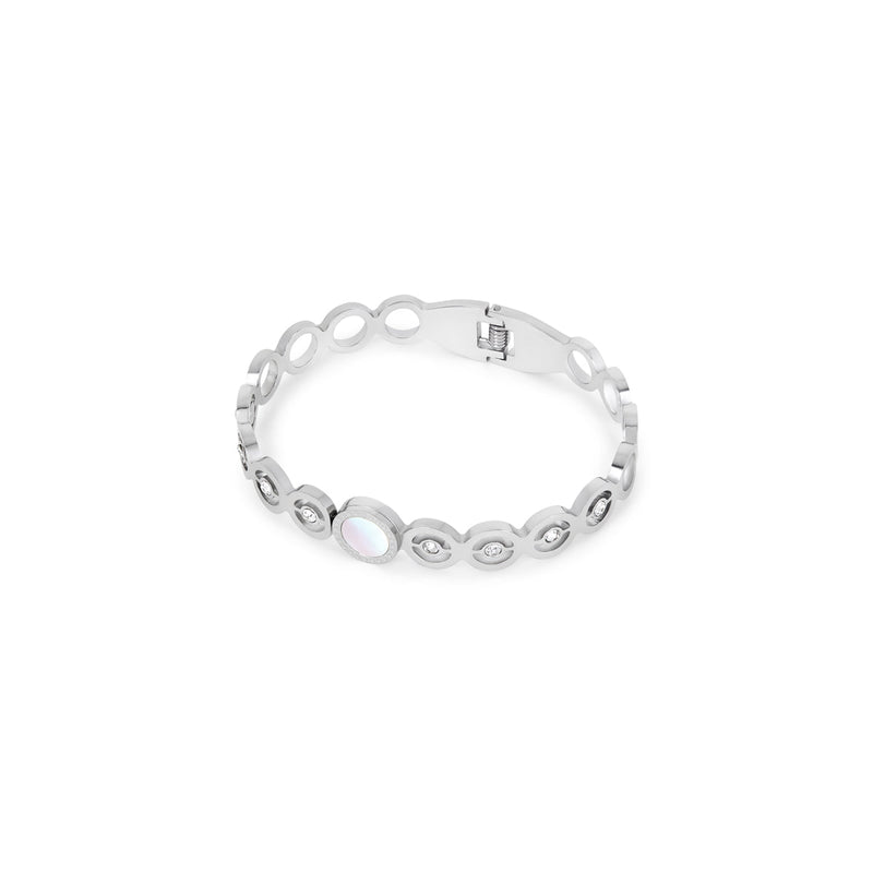 Stone Hive Bangle Bracelet - Silver