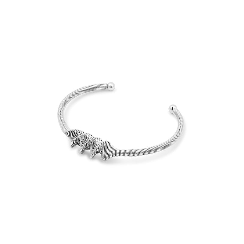 Wave Bangle Bracelet - Silver