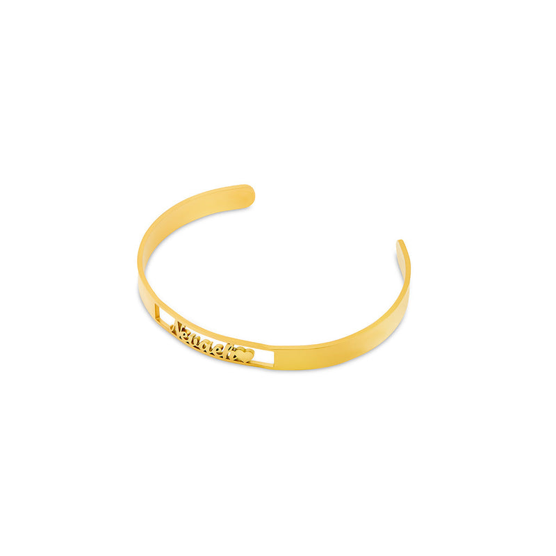 Customised Love Block Bangle Bracelet - (Font 26)