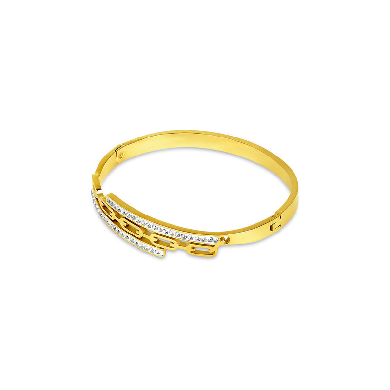 Margot Stone Bangle Bracelet - Gold