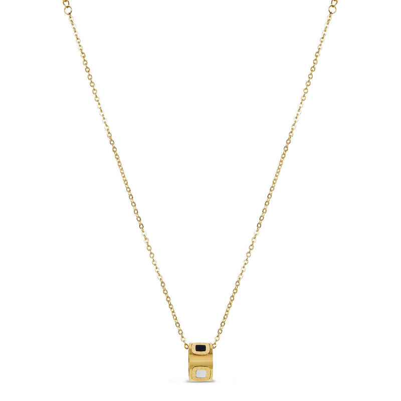 Monochrome Stone Necklace - Gold