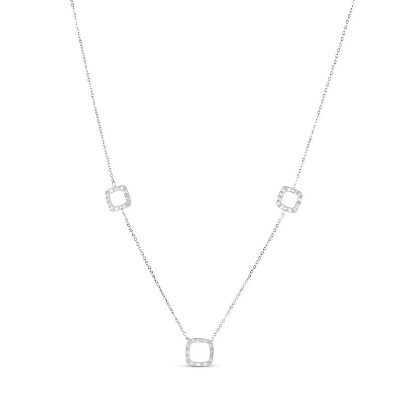 Square Regina Numeral Pendant Necklace - Silver
