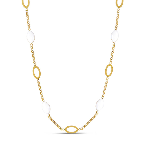 Angellica Oval Pendant Necklace - Gold