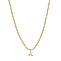 Snake Chain Initial Necklace - Gold