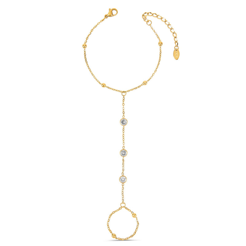 Stone Hand Chain - Gold