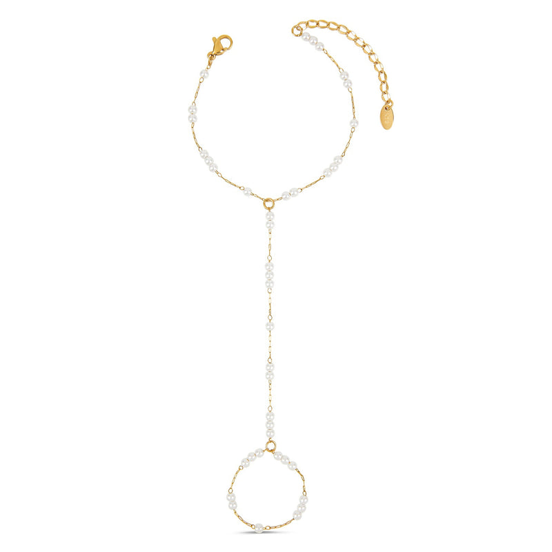 Pearl Hand Chain - Gold