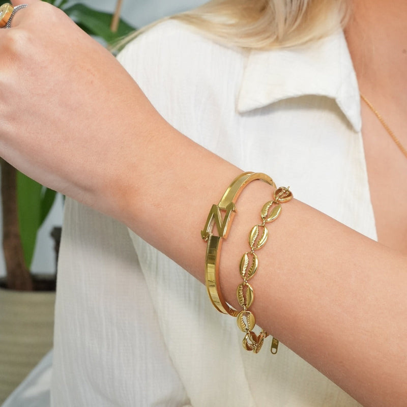 Nevaeh Customised Bangle 1 - Gold