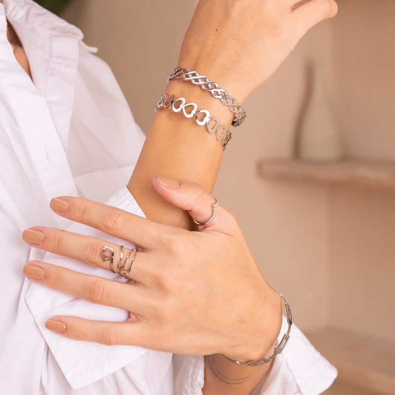 Lotus Adjustable Ring - Silver