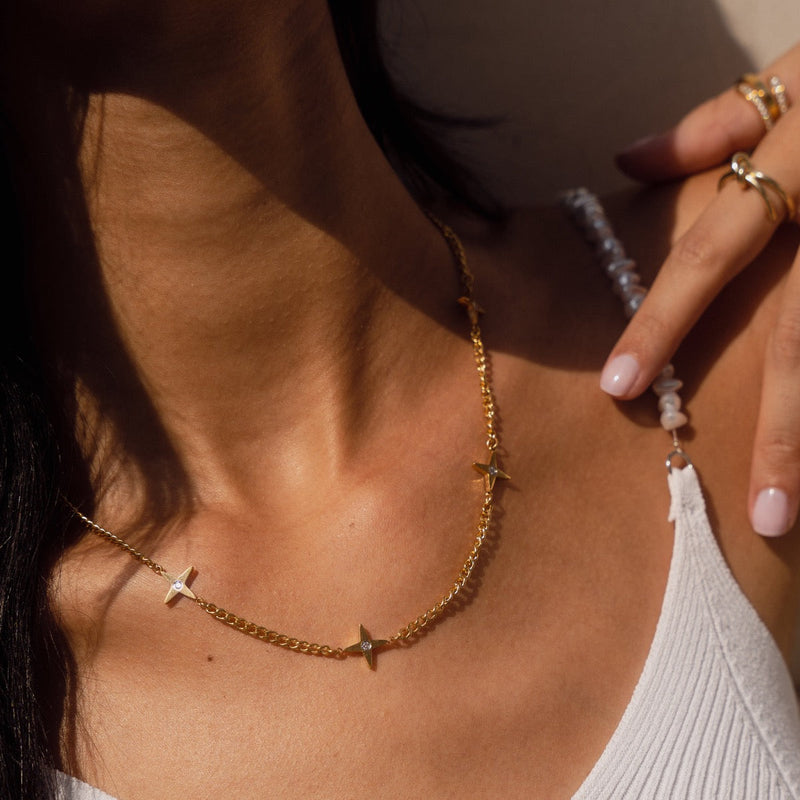 Four Point Necklace - Gold