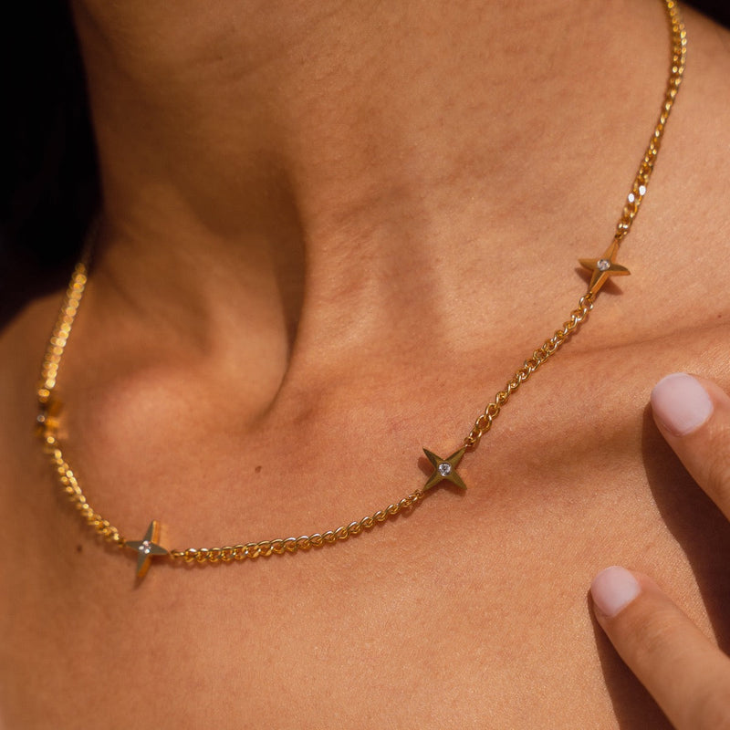 Four Point Necklace - Gold