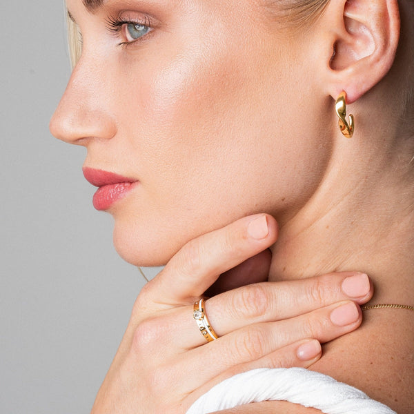 Pompeii Stone Ring - Gold