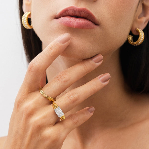 Woven Leaves Ring - Gold