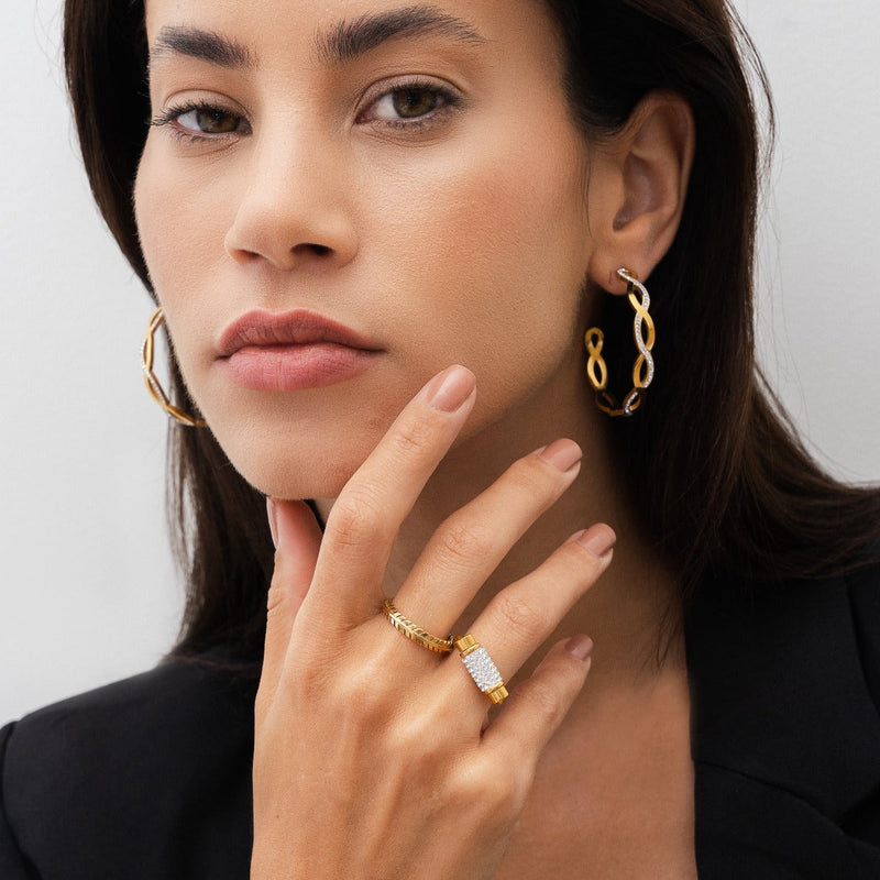 Woven Leaves Ring - Gold