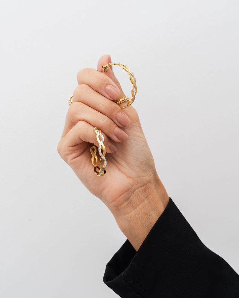 Amelia Interlace Hoop Earrings - Gold