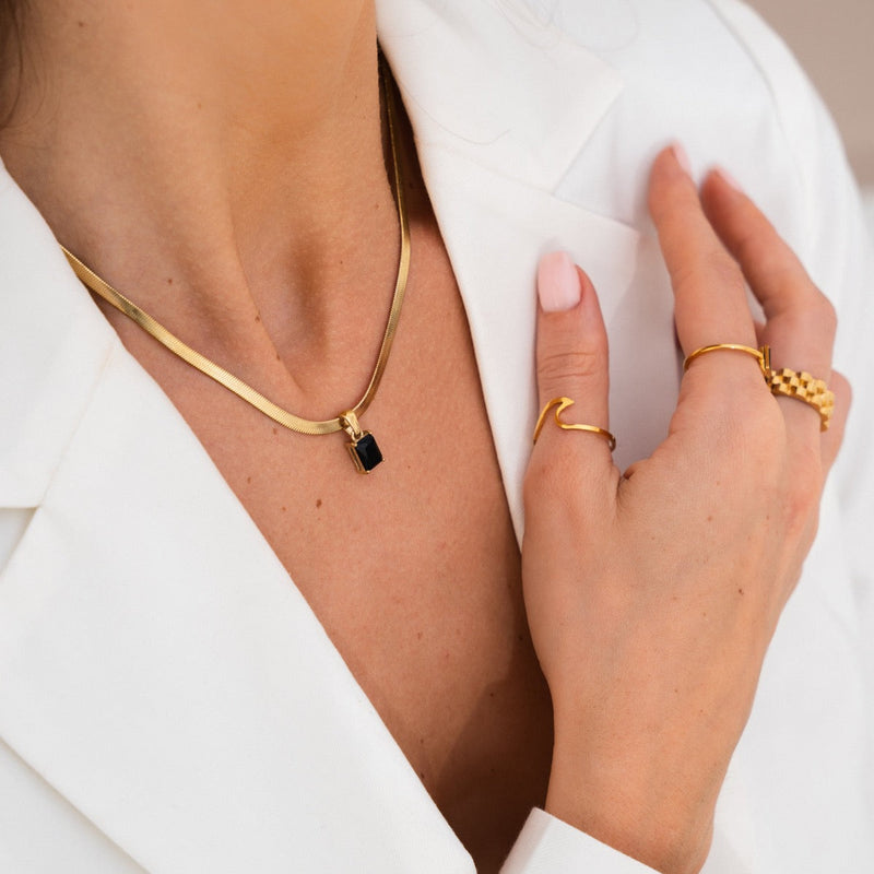 Adjustable Minimal Wave Ring - Gold