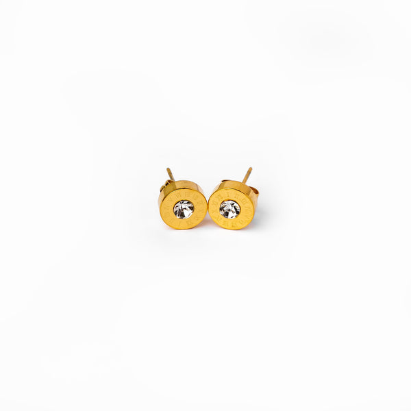 Latin Stone Stud Earrings - Gold