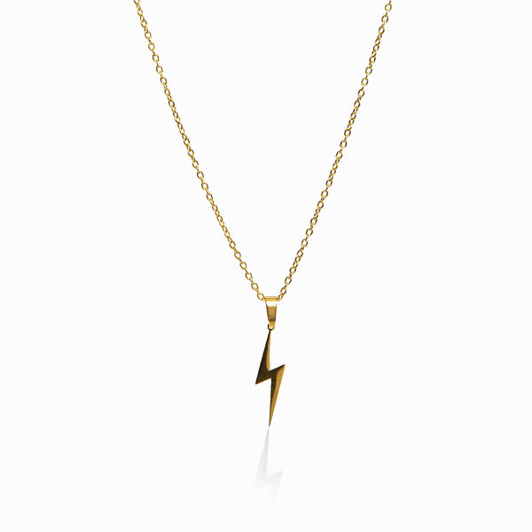 Lightning Bolt Pendant Necklace - Gold